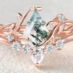 What Settings Work Well with Unique Kite-Cut Moss Agate Engagement Rings?